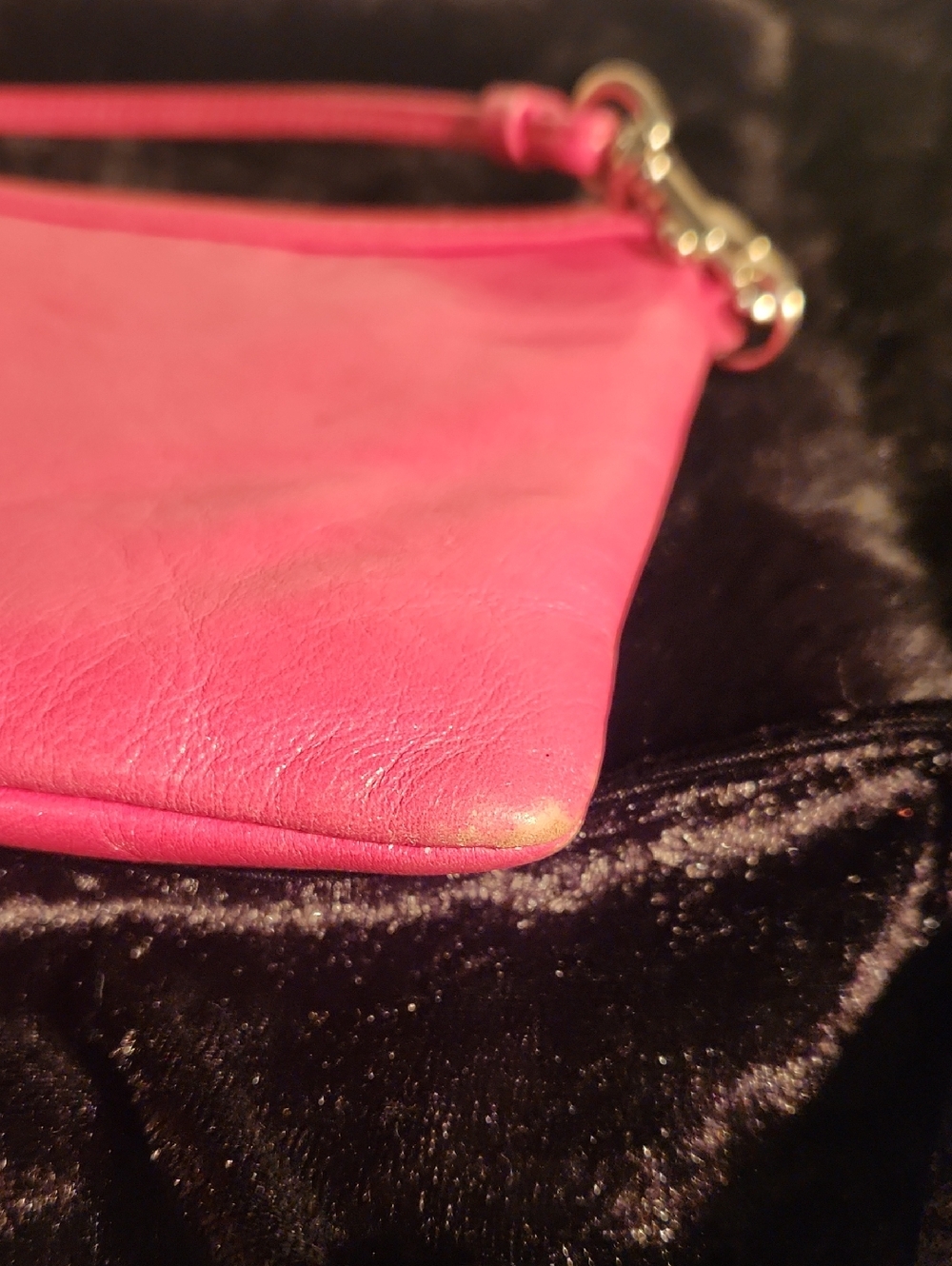 Coach Poppy Hot Pink Leather Crossbody Bag with Matching Coach Poppy Card Case - Picture 4 of 12